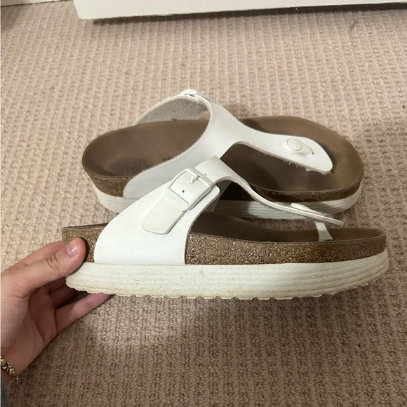 Birkenstock Gizeh Flex Platform Birko-Flor White Womens 38 - Picture 9 of 14